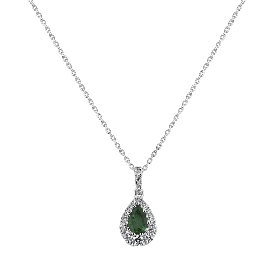 Diamond pendant with Emerald Ethereal Mythos