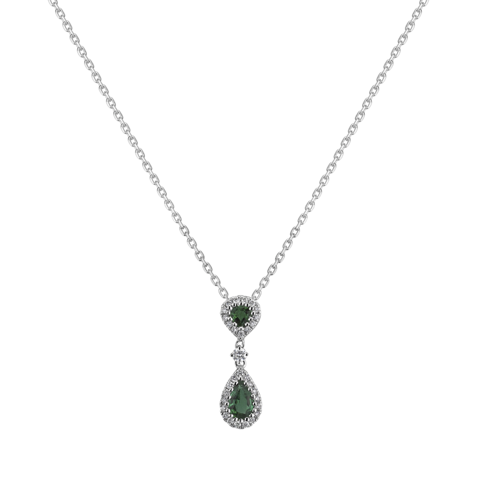 Diamond pendant with Emerald Majestic Odyssey