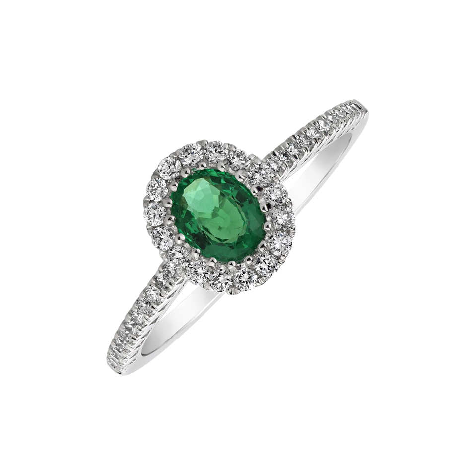 Diamond ring with Emerald Malygos