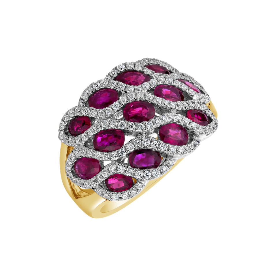 Diamond ring with Ruby Stella