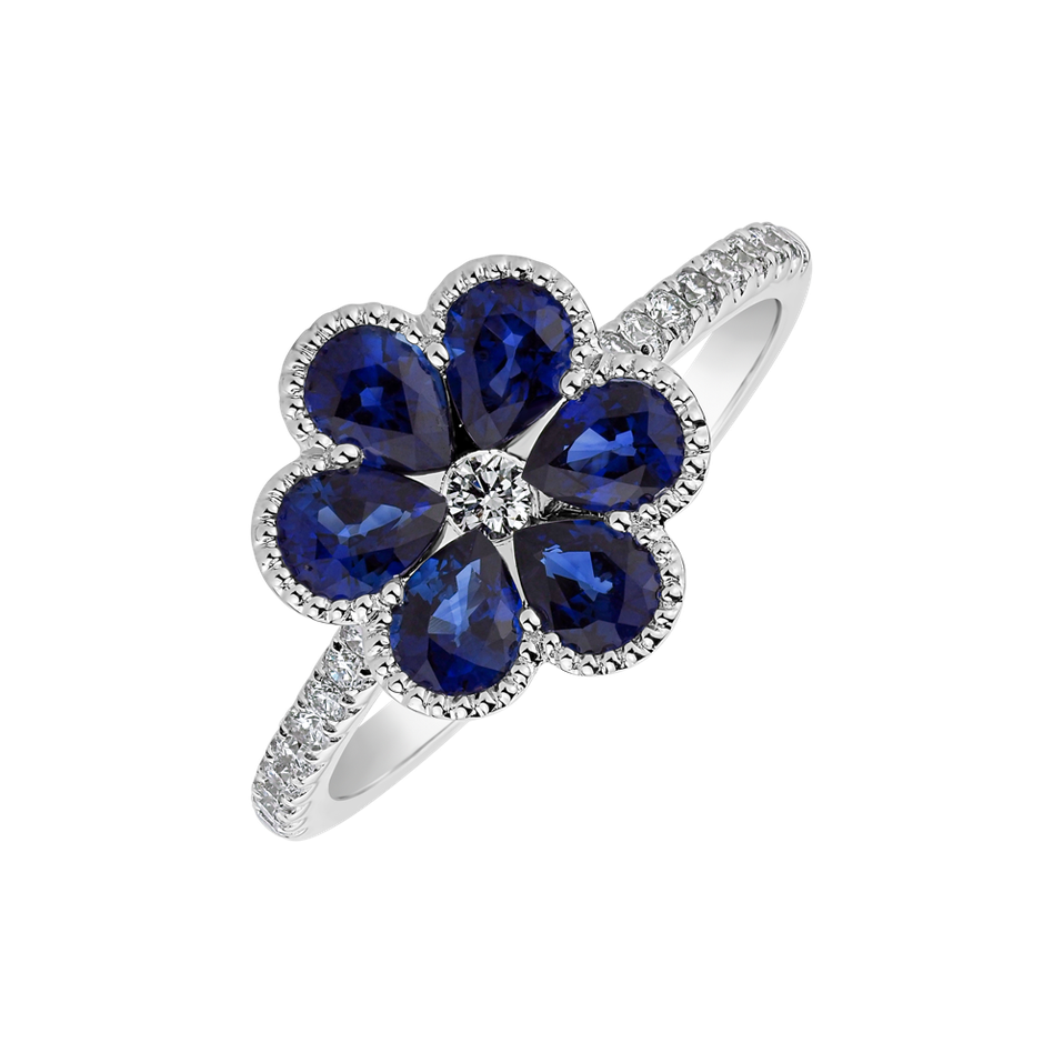 Diamond ring with Sapphire Augustin