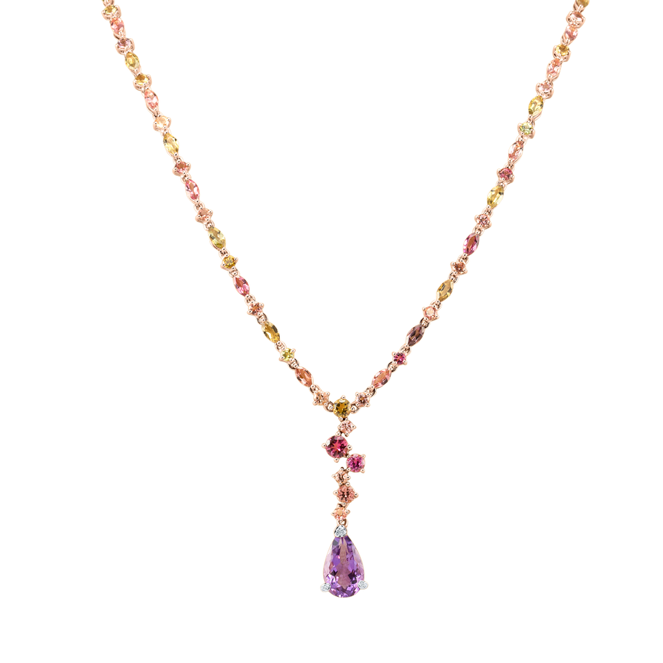 Diamond necklace with Tourmalíne and Amethyst Caesarean Signature