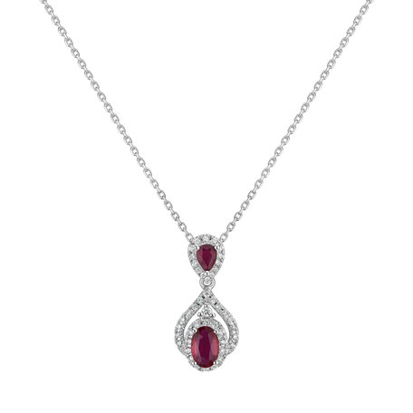 Diamond pendant with Ruby Mysterious Planet