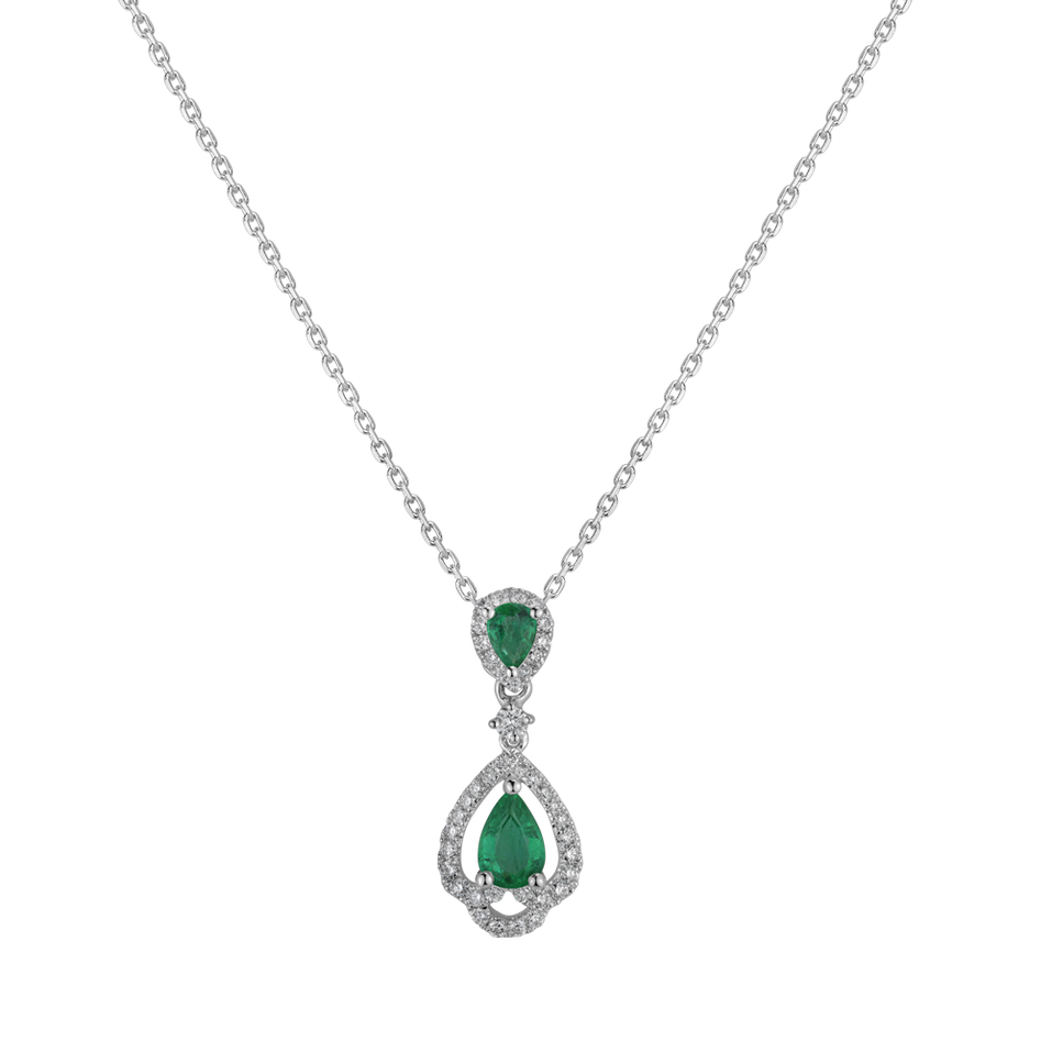 Diamond pendant with Emerald Royal Delight