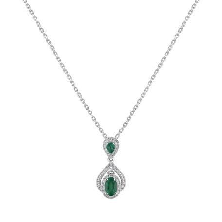 Diamond pendant with Emerald Mysterious Planet