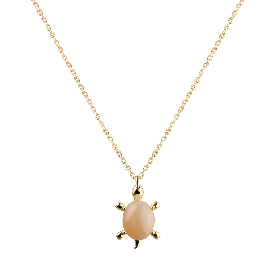 Necklace with Moonstone and diamonds Marvelous Turtle