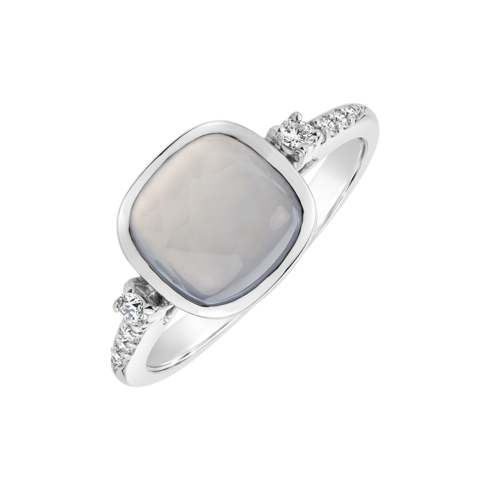 Diamond ring with Chalcedony Mistress Elegance