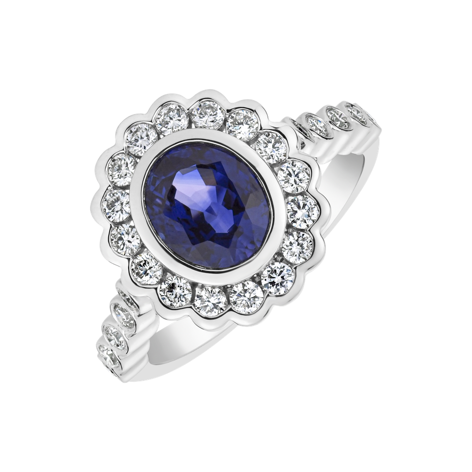 Diamond ring with Sapphire Majesty Muse