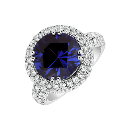 Diamond ring with Tanzanite Poppy