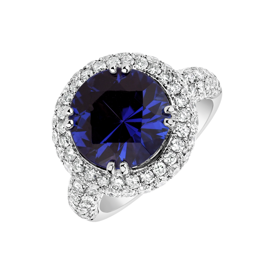 Diamond ring with Tanzanite Poppy