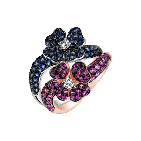 Diamond ring with Sapphire True Tapestry