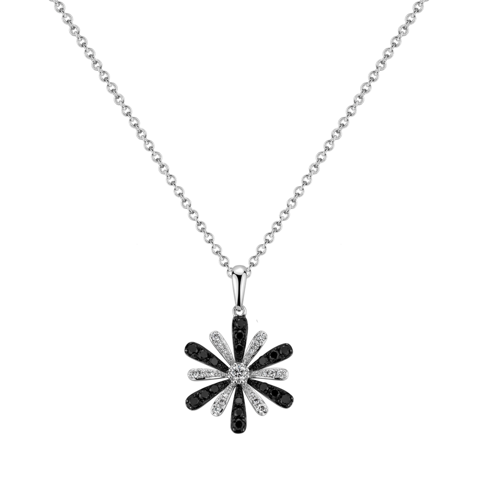 Pendant with necklace with black and white diamonds Dioretta