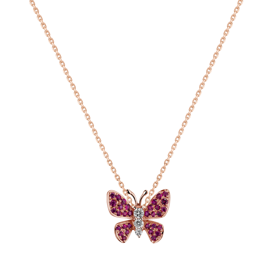 Diamond pendant with Ruby Butterfly Nobility