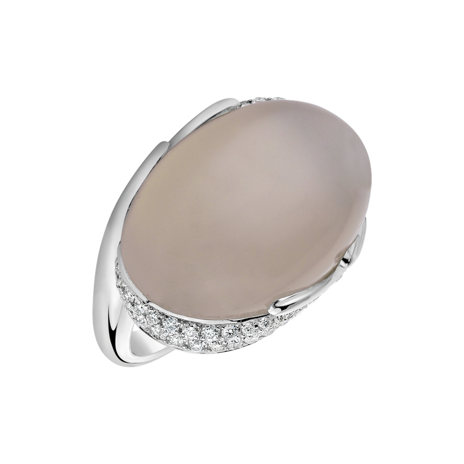 Ring with Moonstone and diamonds Gem Miracle