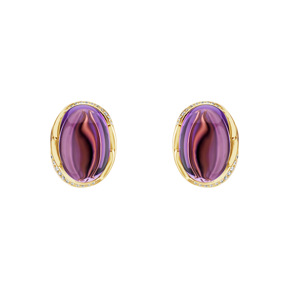 Diamond earrings with Amethyst Mystic Blossom