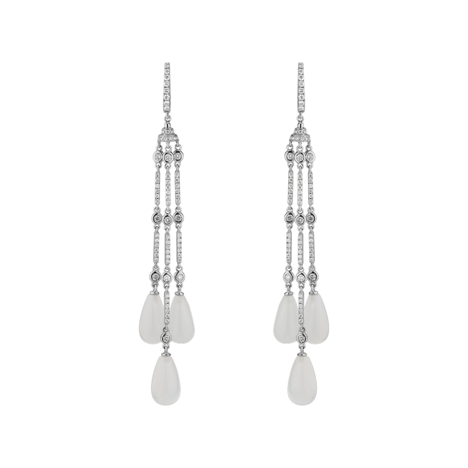 Diamond earrings with Moonstone Royal Dazzle