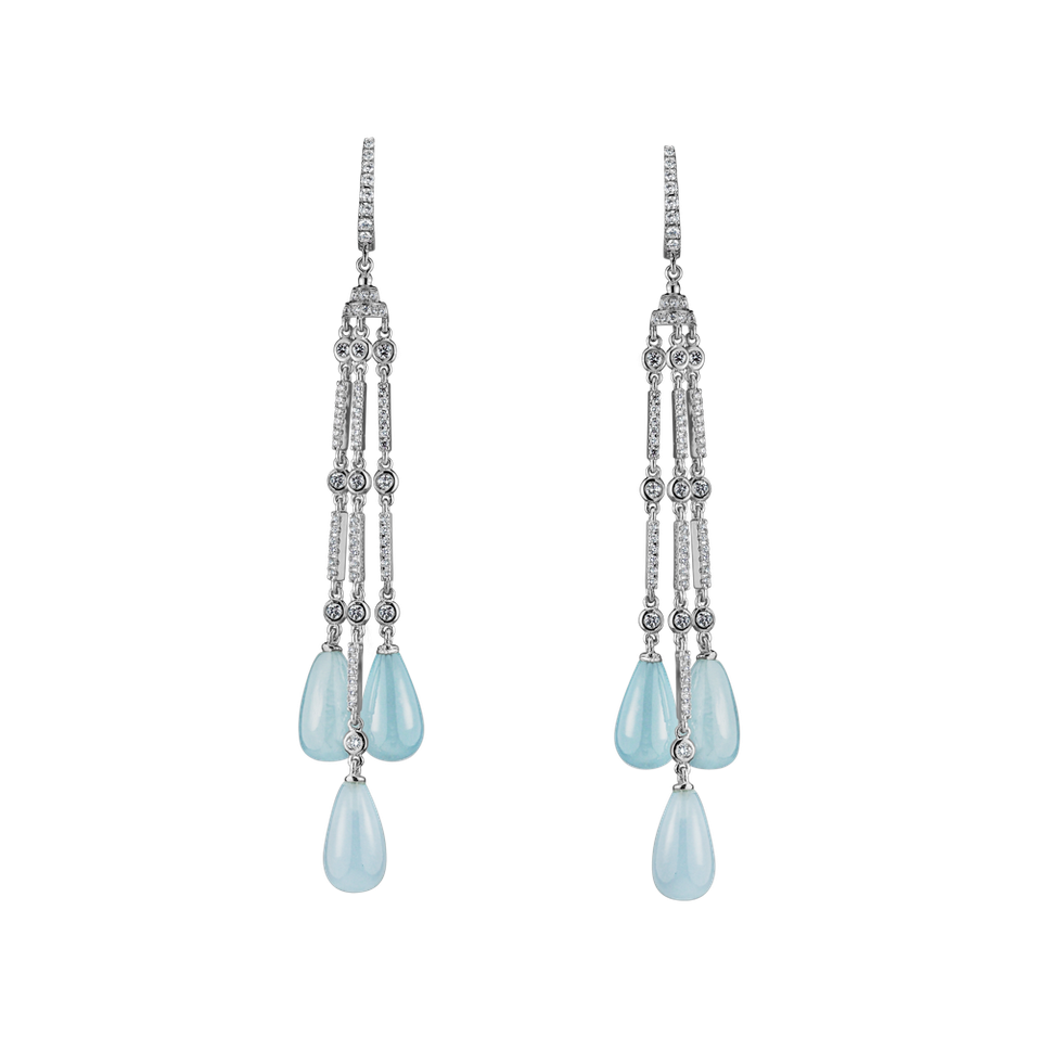 Diamond earrings and Aquamarine Royal Dazzle