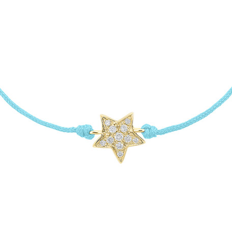 Diamond bracelet with cord Star Message