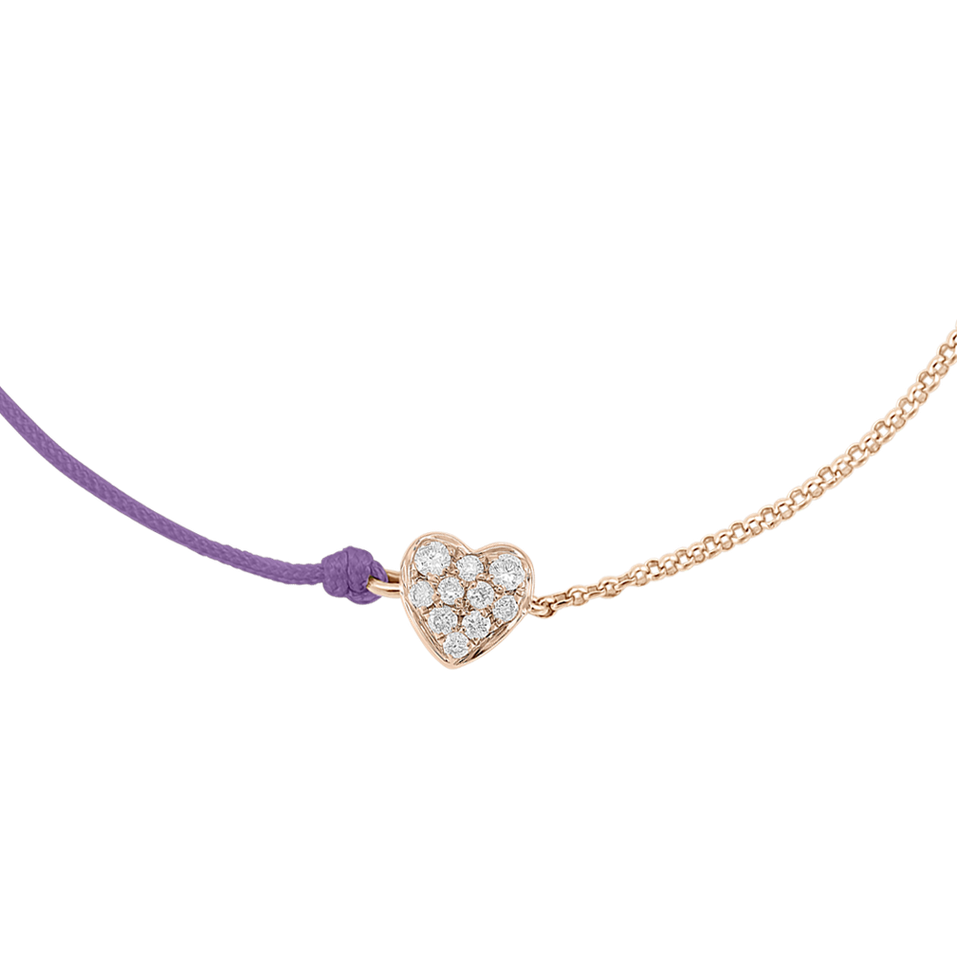 Diamond bracelet with cord Extraordinary Heart