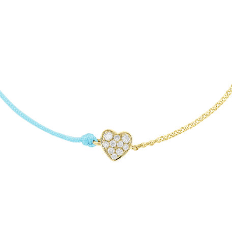 Diamond bracelet with cord Extraordinary Heart