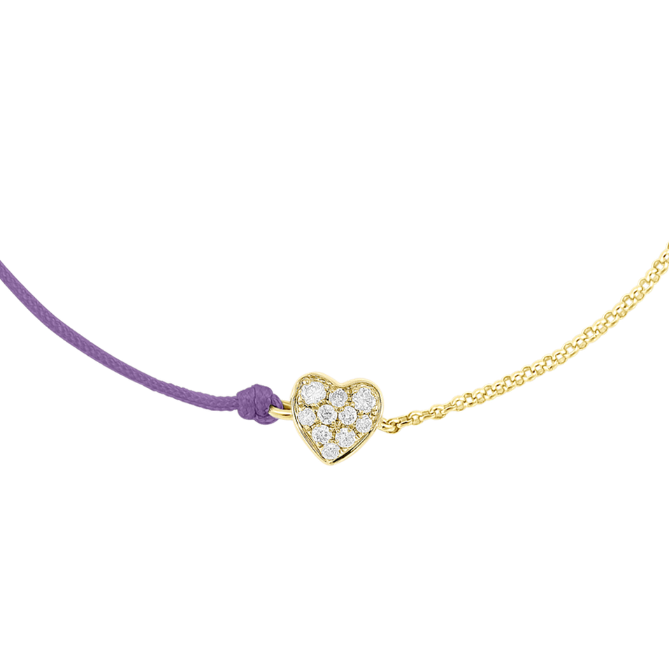 Diamond bracelet with cord Extraordinary Heart