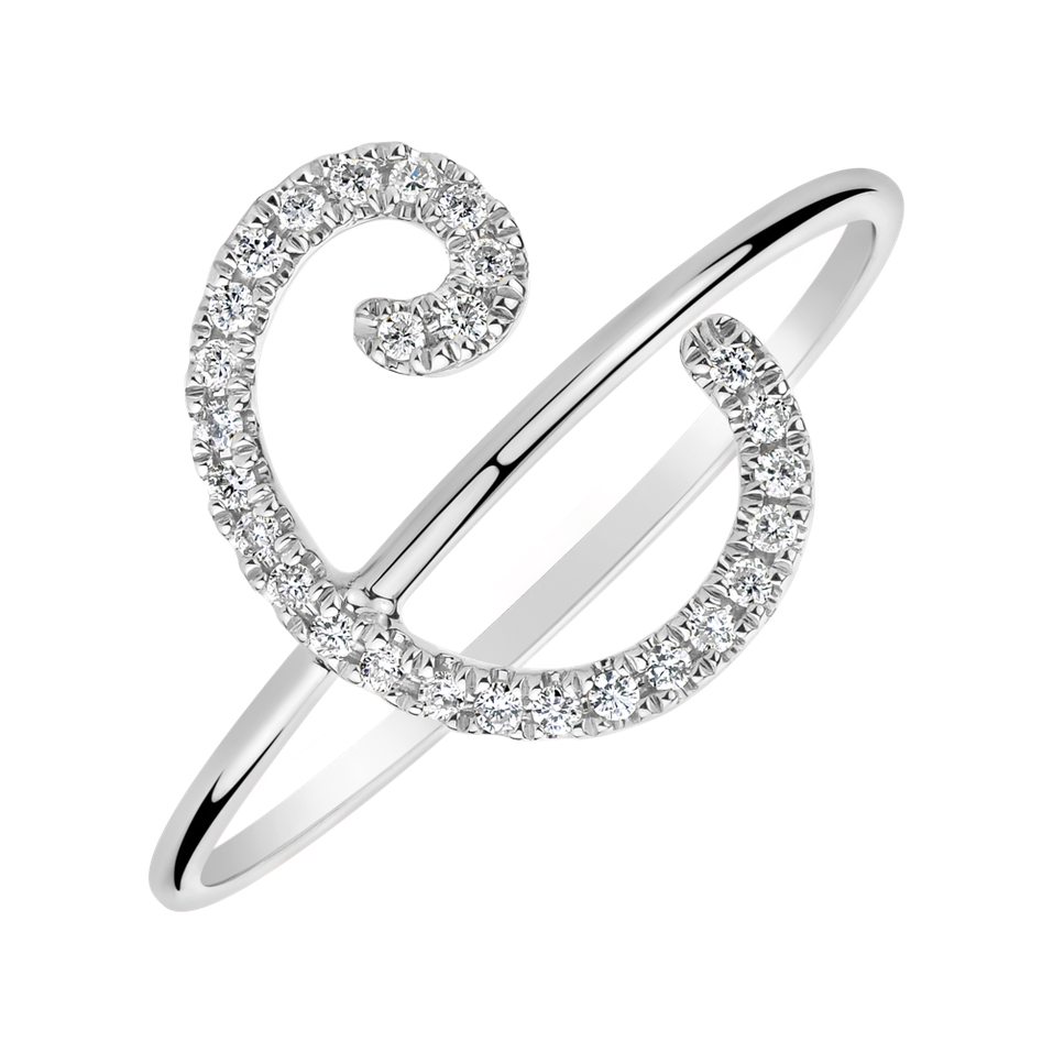 Diamond ring Curly Glittery C