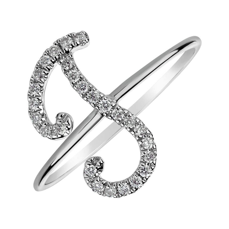 Diamond ring Curly Glittery J