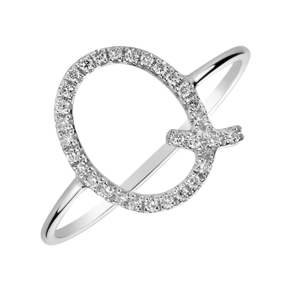 Diamond ring Curly Glittery Q