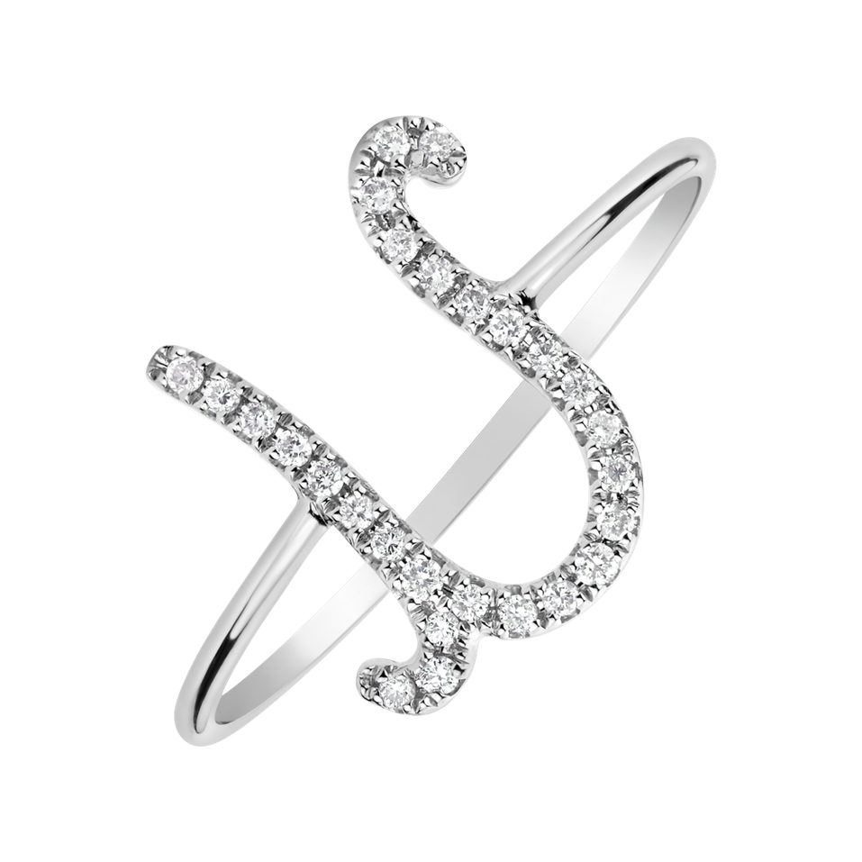 Diamond ring Curly Glittery U