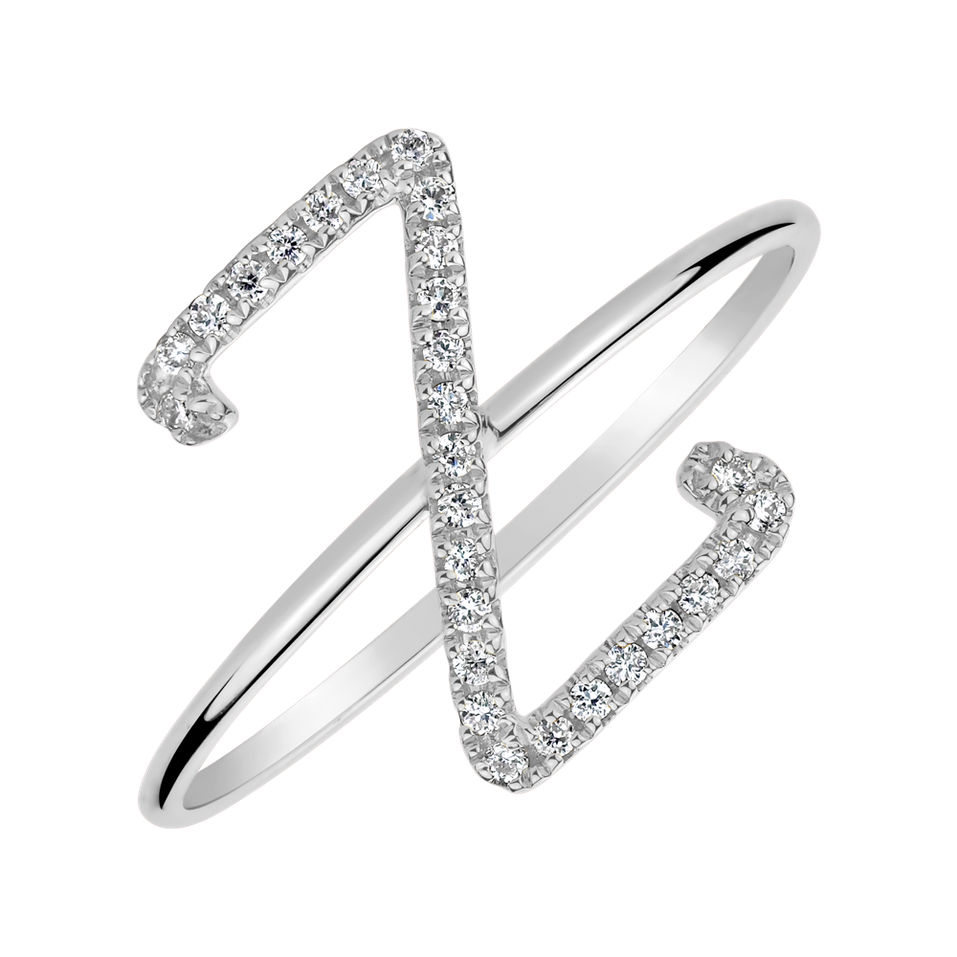 Diamond ring Curly Glittery Z