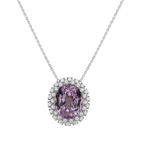 Necklace with Kunzite and diamonds Sinful Goddess