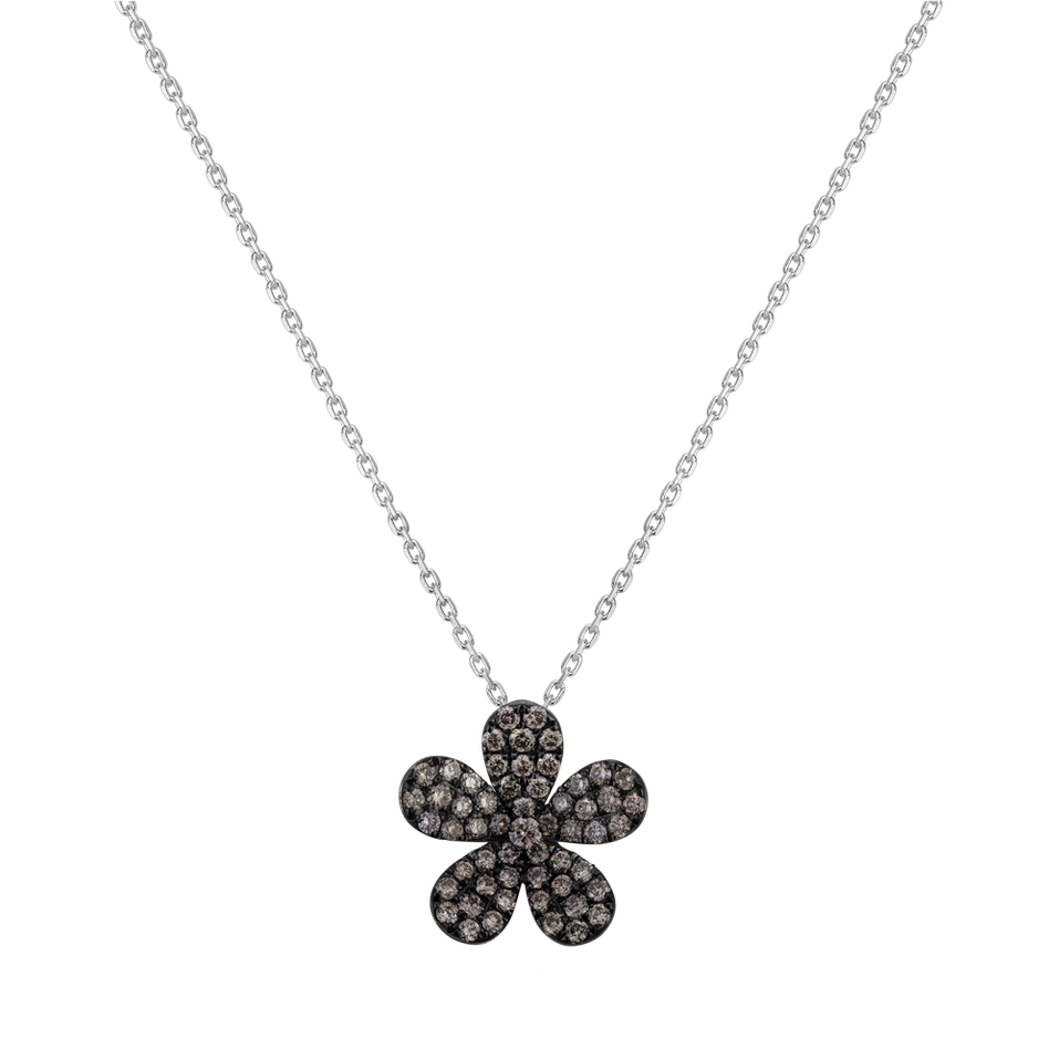 Pendant with brown diamonds Sunshine Daisy