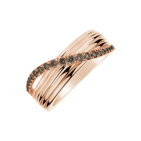 Ring with brown diamonds Orion Ribbon