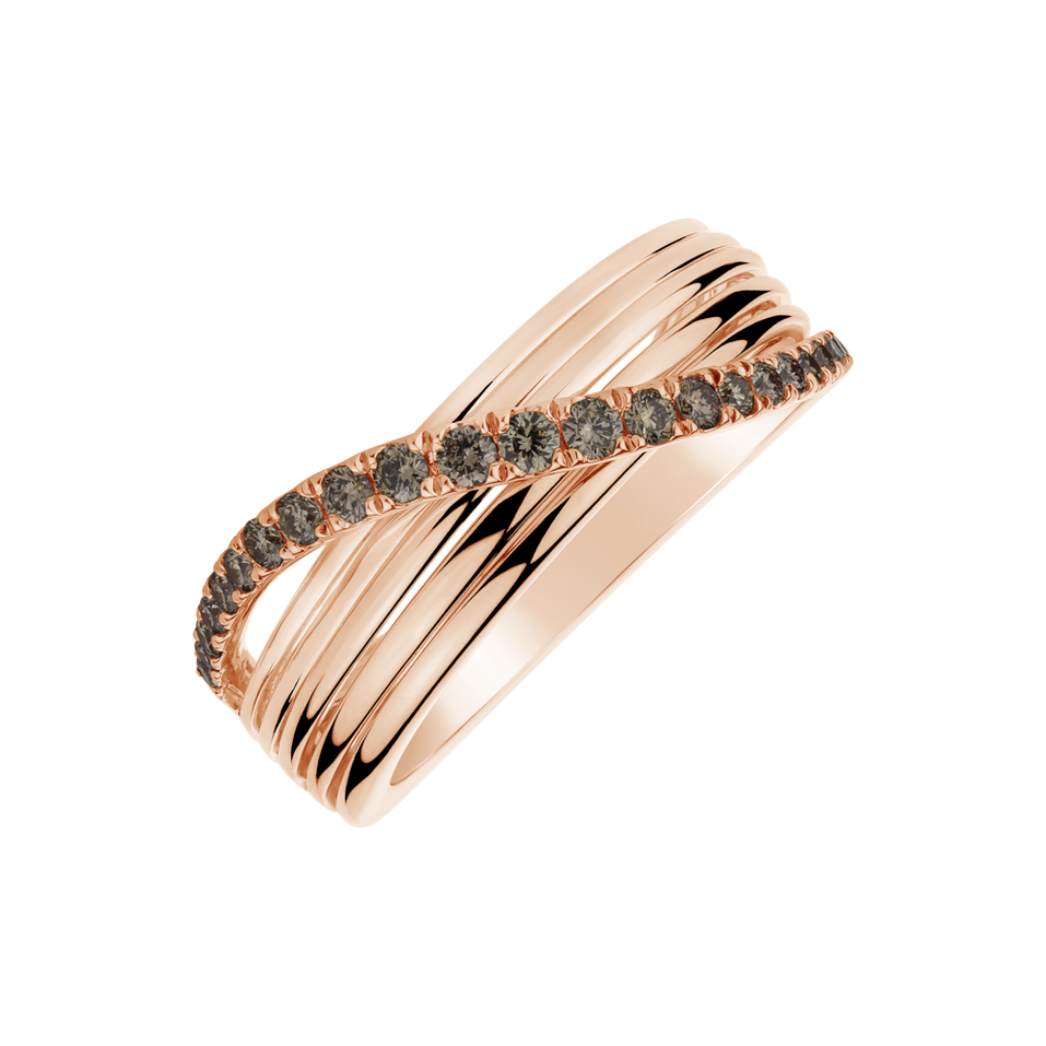 Ring with brown diamonds Orion Ribbon