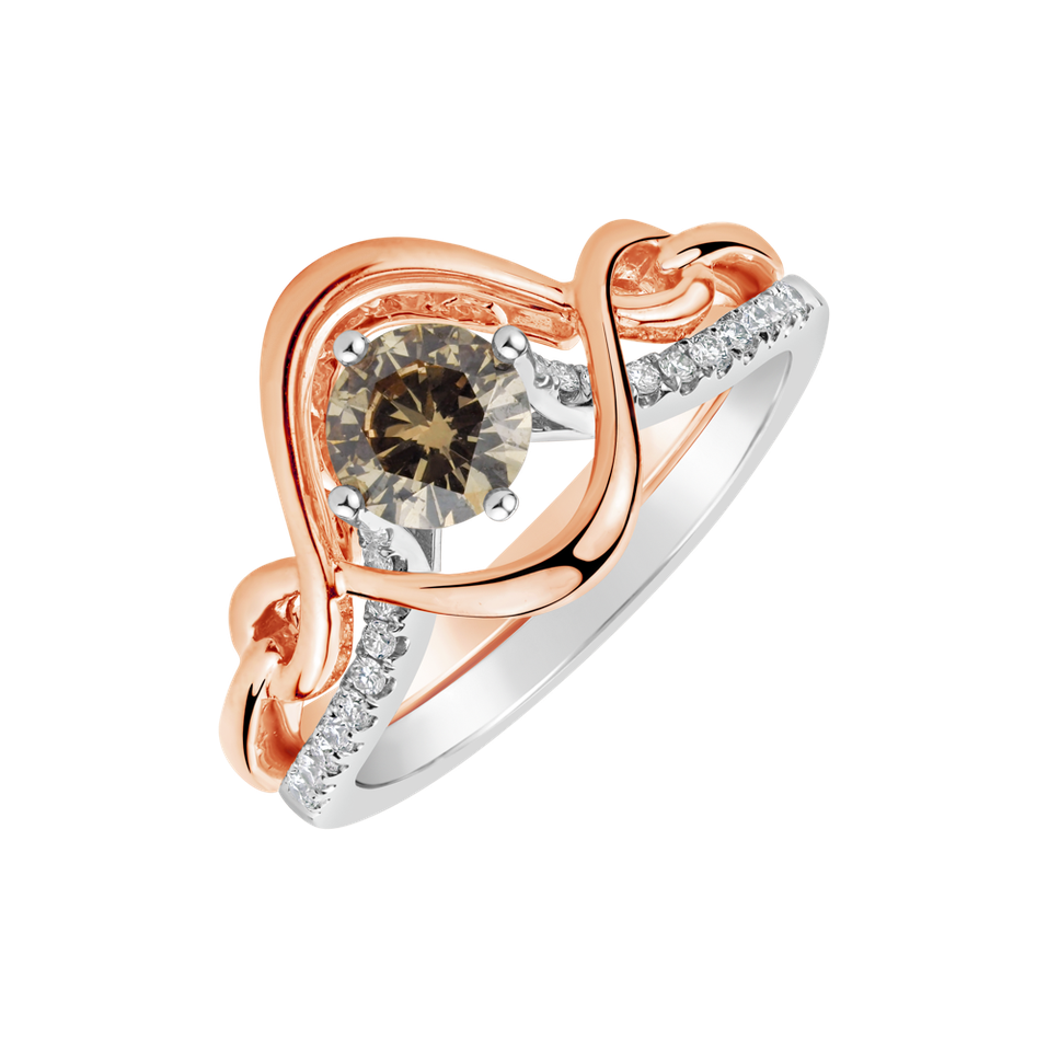 Ring with brown and white diamonds Sarai