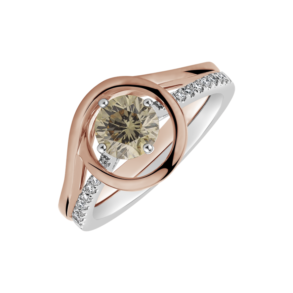 Ring with brown and white diamonds Vensalia