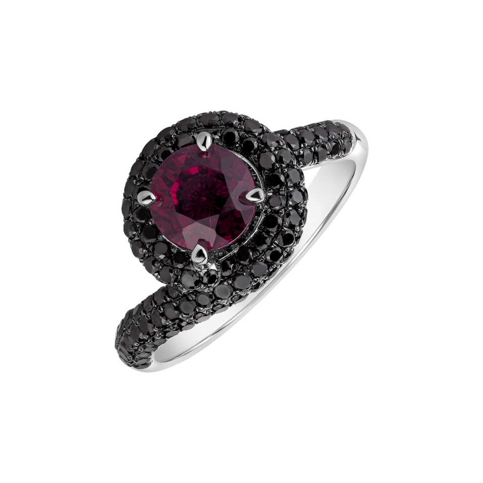 Ring with black diamonds and Tourmalíne Chandler