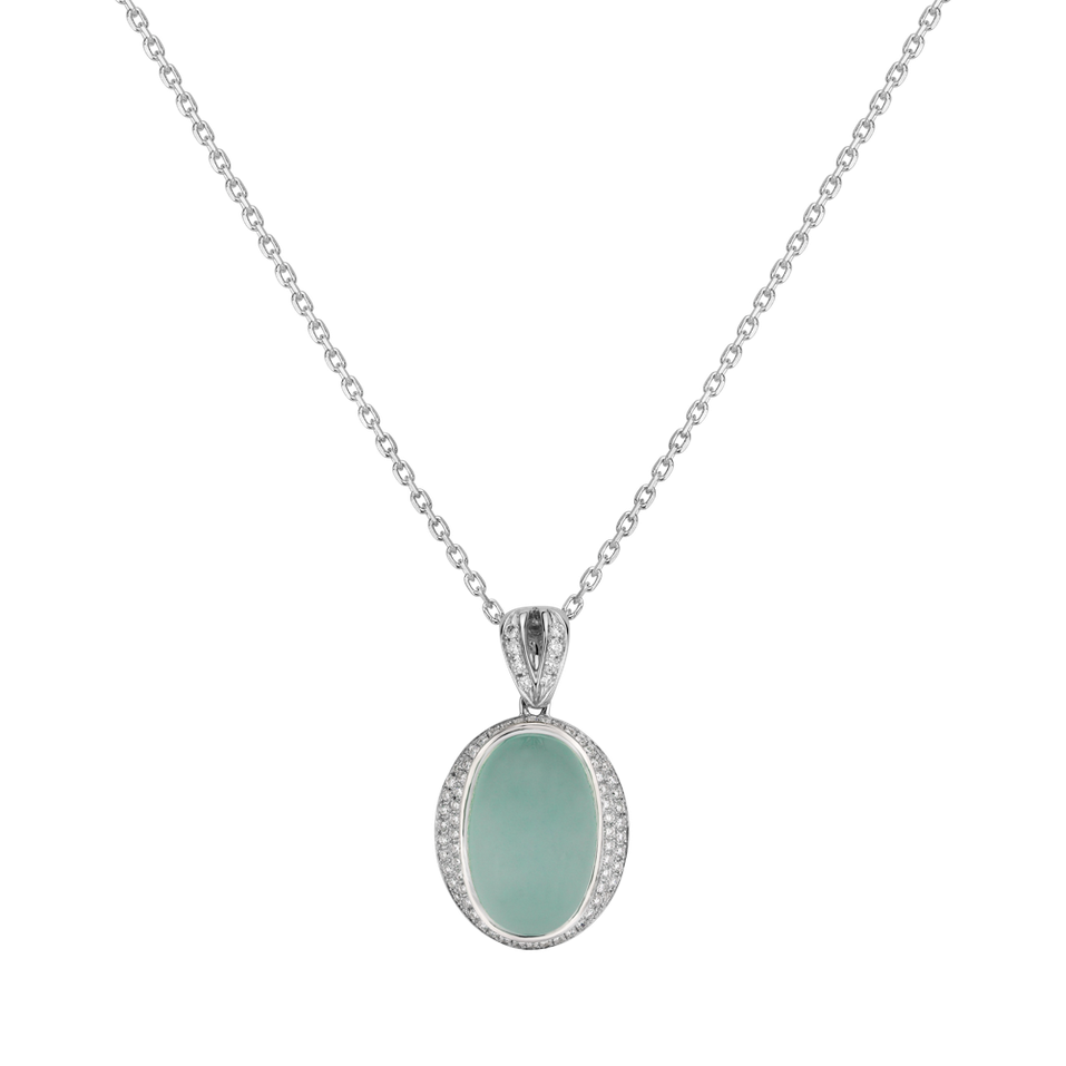 Diamond pendant with Chalcedony Blossom Grace