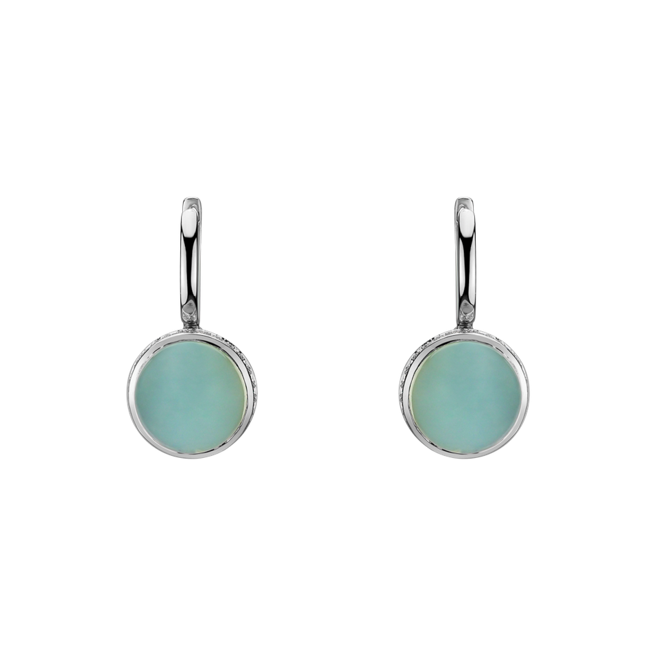 Diamond earrings with Chalcedony Mellow Blossom
