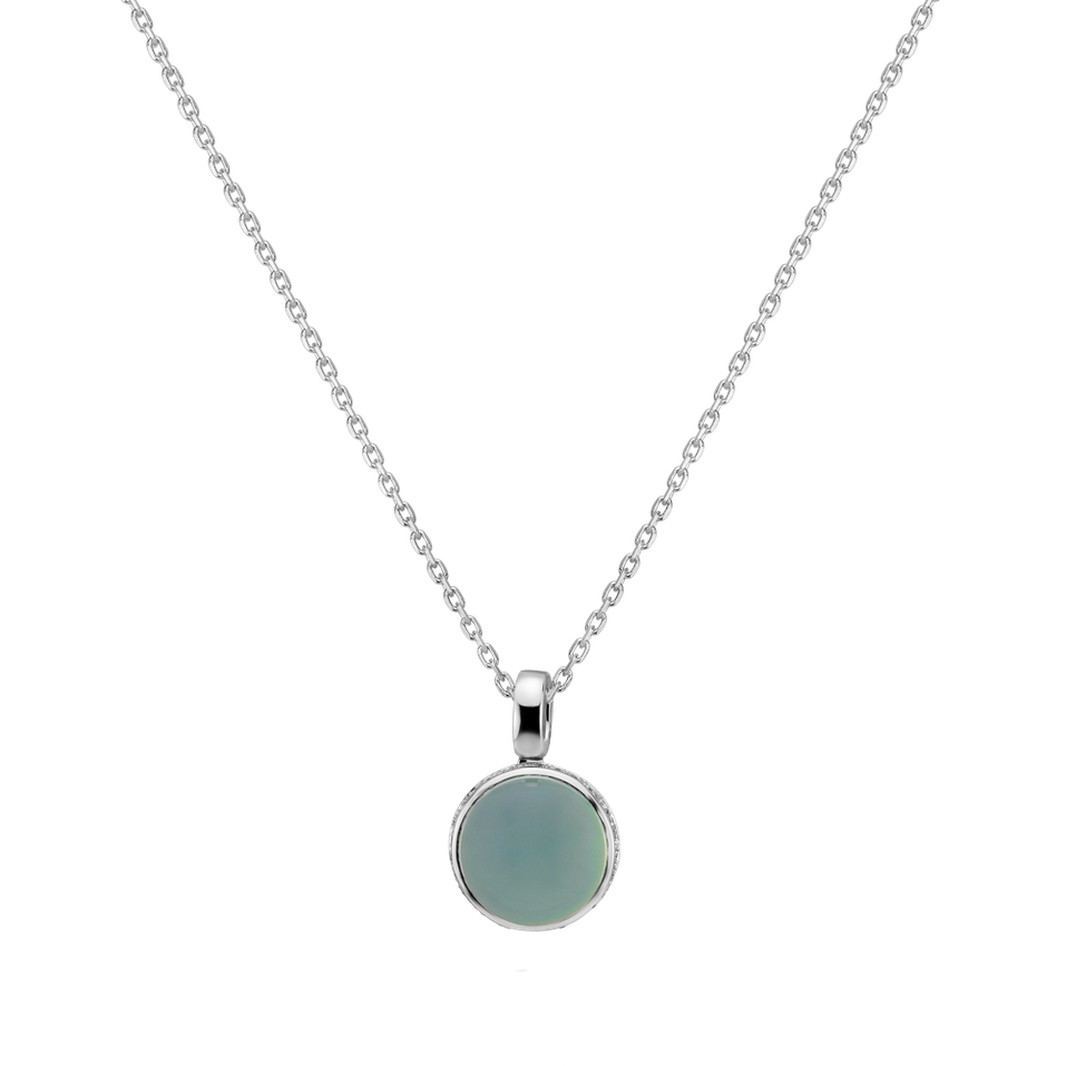 Diamond pendant with Chalcedony Mellow Blossom