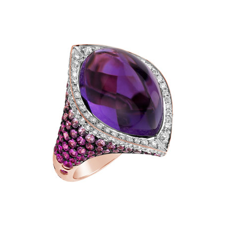 Diamond ring with Amethyst and Sapphire Dream Jewel