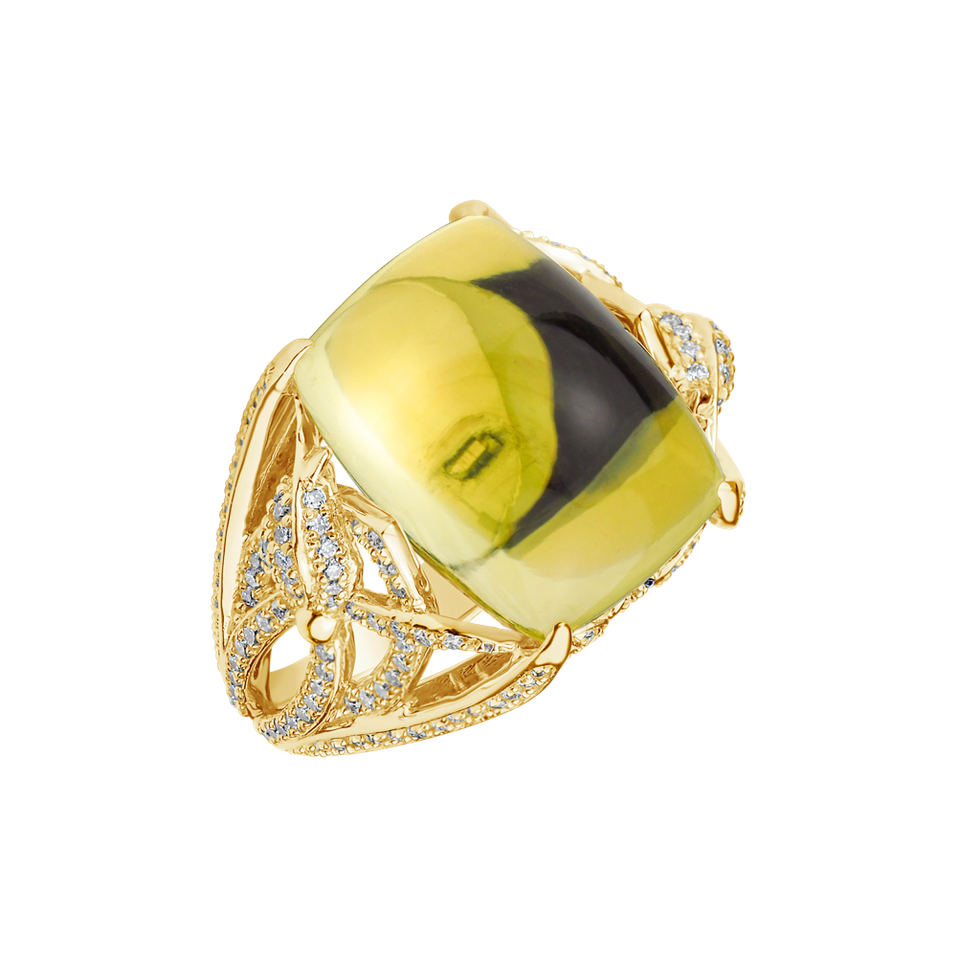 Diamond ring with Quartz Fascinating Ladyship