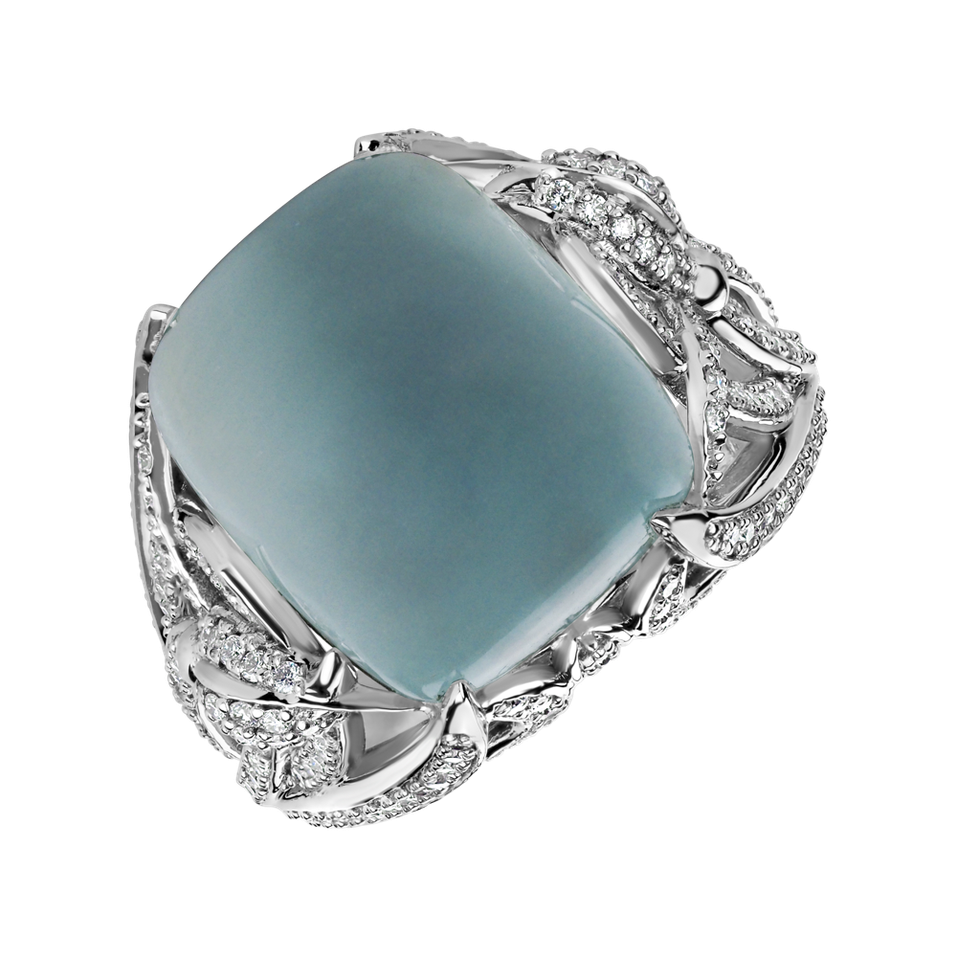 Diamond ring with Aquamarine Fascinating Ladyship