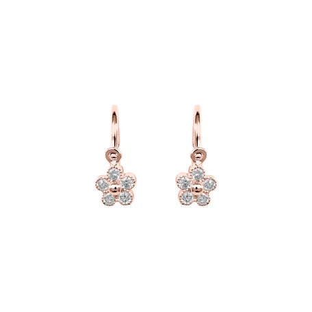 Children's diamond earrings Diamond Flower