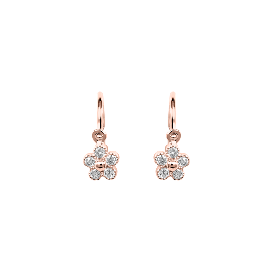 Children's diamond earrings Diamond Flower