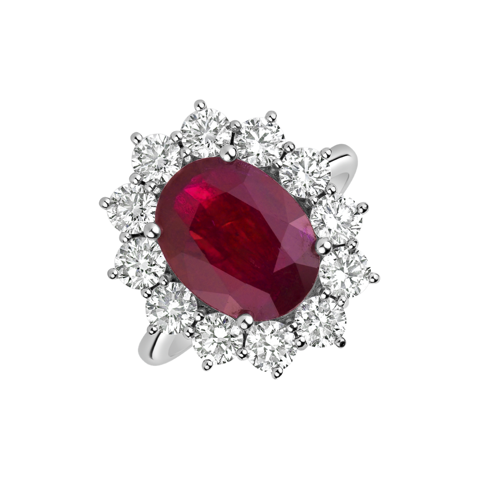 Diamond ring with Ruby Sky Goddess