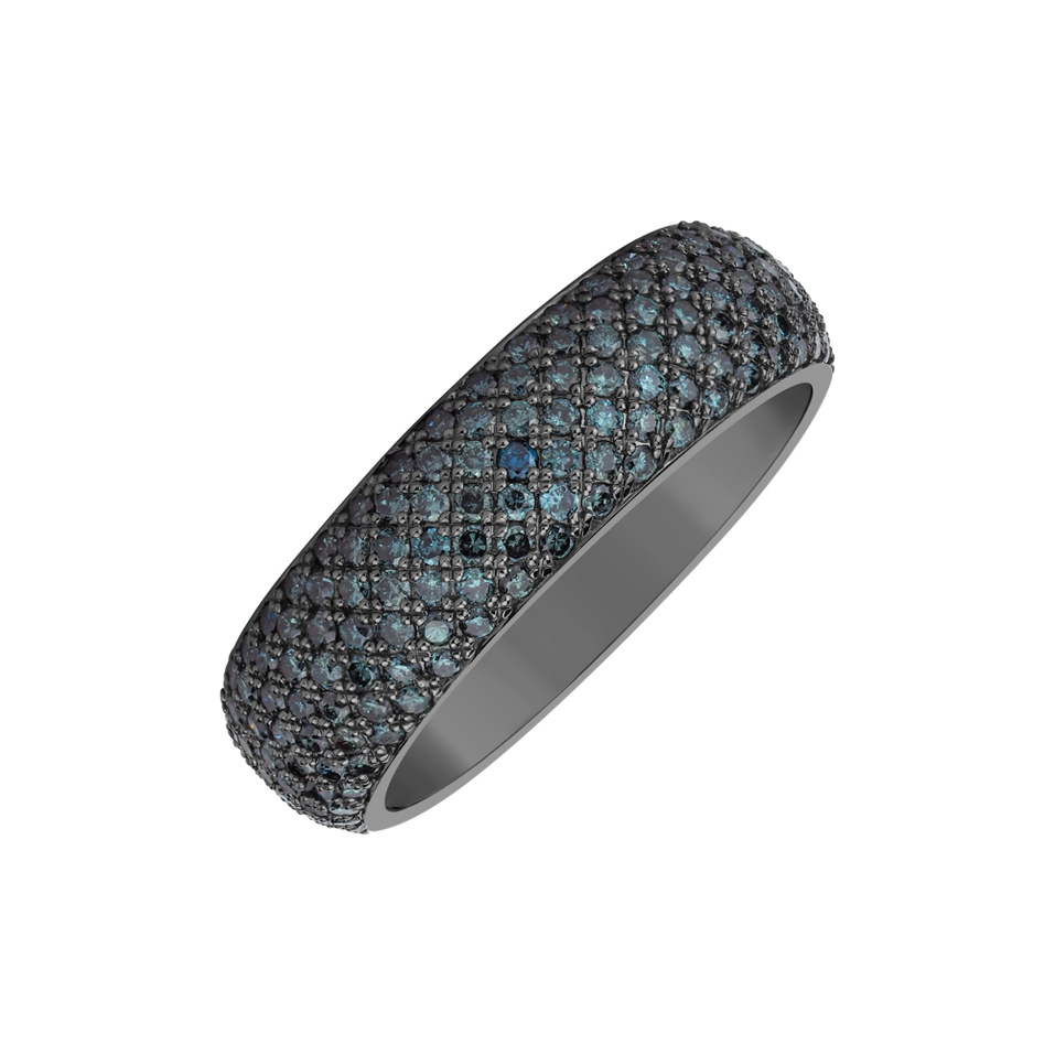 Ring with blue diamonds Night Sky