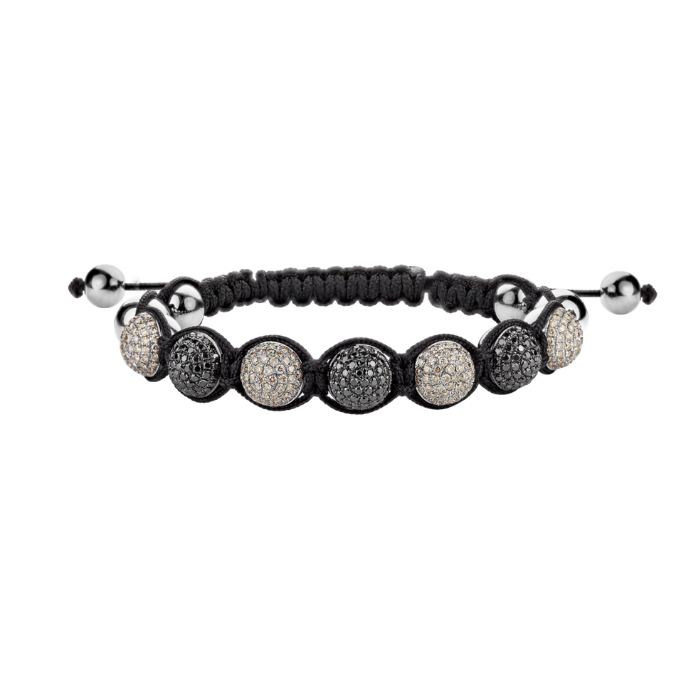 Bracelet with black and white diamonds Moonlight Night