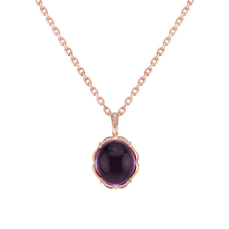 Diamond pendant with Amethyst Magic Mirror