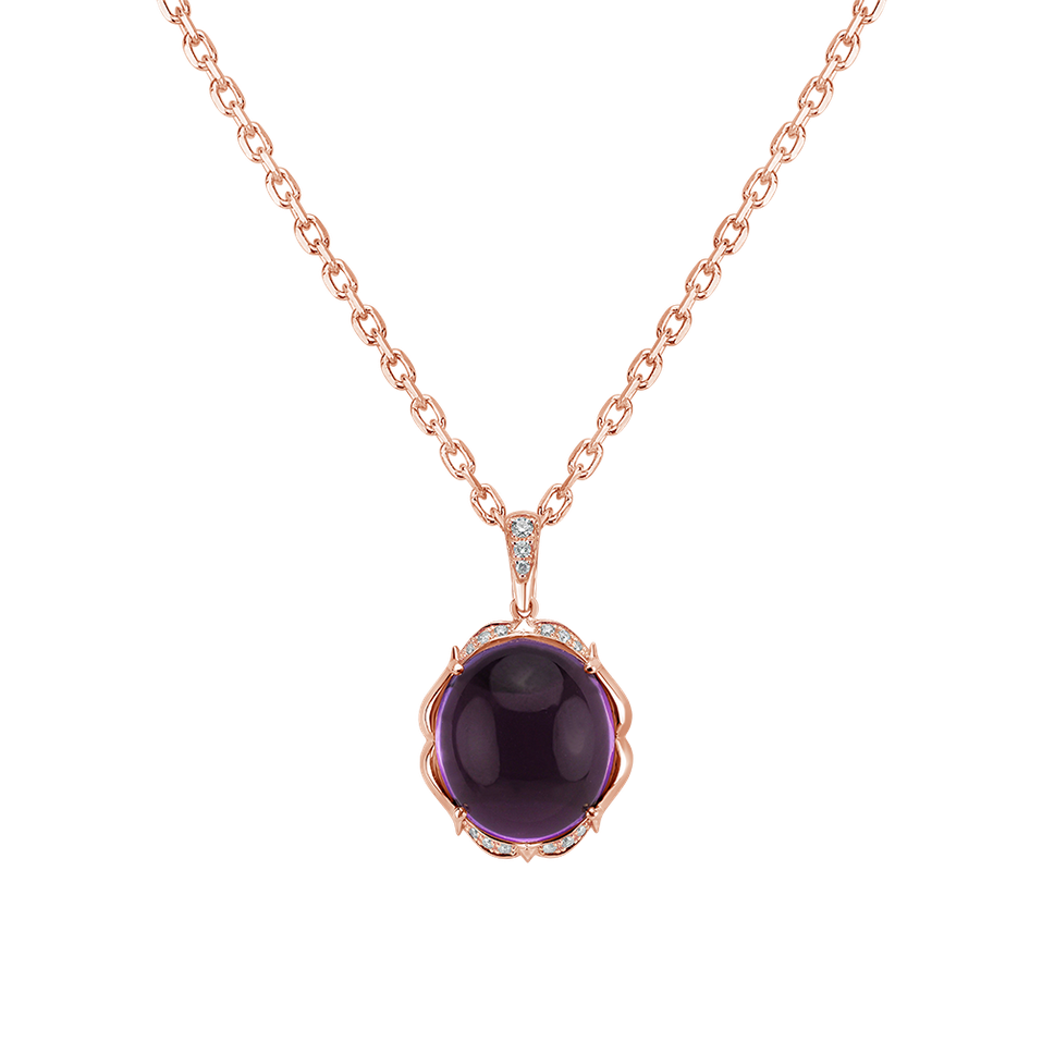 Diamond pendant with Amethyst Magic Mirror